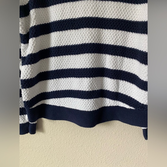 Ralph Lauren Women’s Navy&White Striped VNeck Relaxed LongSleeve Sweater Medium - Picture 15 of 16